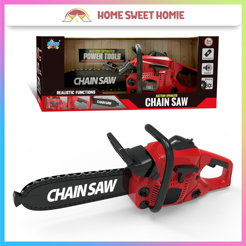 Mainan Simulasi Gergaji Elektrik Chainsaw Gergaji Listrik Mainan Anak Pretend Play Mesin Gergaji Mai