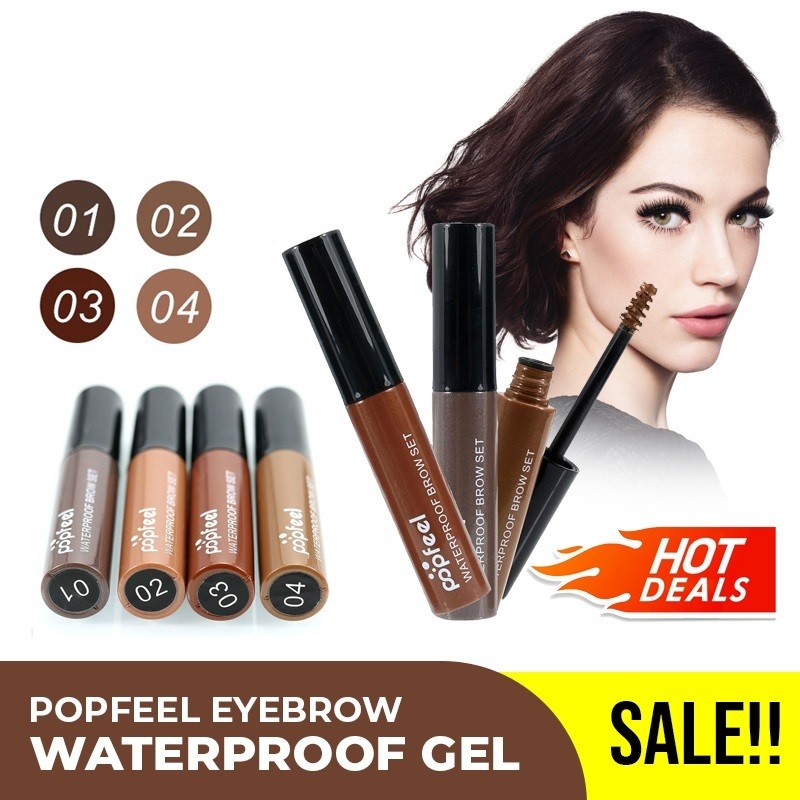Popfeel Eyebrow Waterproof Gel Pensil Alis Maskara Makeup Penebal Alis dan Bulu Mata Tahan Lama ORIG