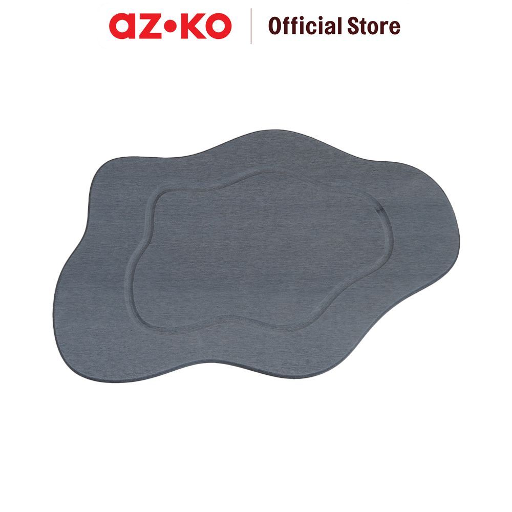 AZKO Forhom 39X60 cm Keset Kamar Mandi Diatomite Hard S Splat - Abu-Abu Keset Anti Slip Bath Mat Kes