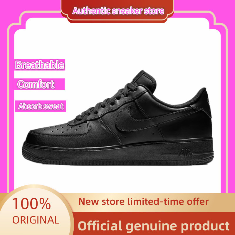 Genuine productNike Air Force 1 '07 Low Black Sepatu Sneakers Unisex