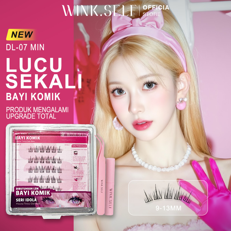 WINK SELF DL-07 MIN Bulu Mata Palsu Bulu Mata Extension Eyelash Paket Lem Bulu Mata Natural 9-13 mm