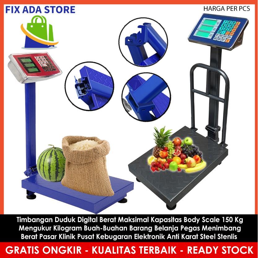 Timbangan Duduk Elektronik Digital Berat Maksimal Kapasitas Body Scale 150 Kg Mengukur Kilogram Buah