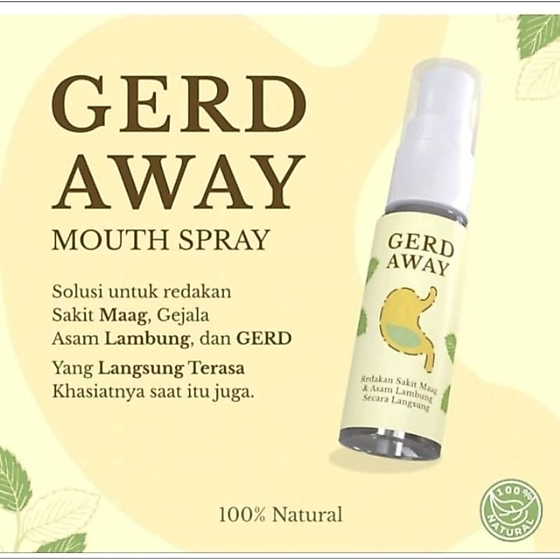 Maag (GERD AWAY Mouth Spray) - Obat Herbal Lambung Sakit Maag, 100% Herbal