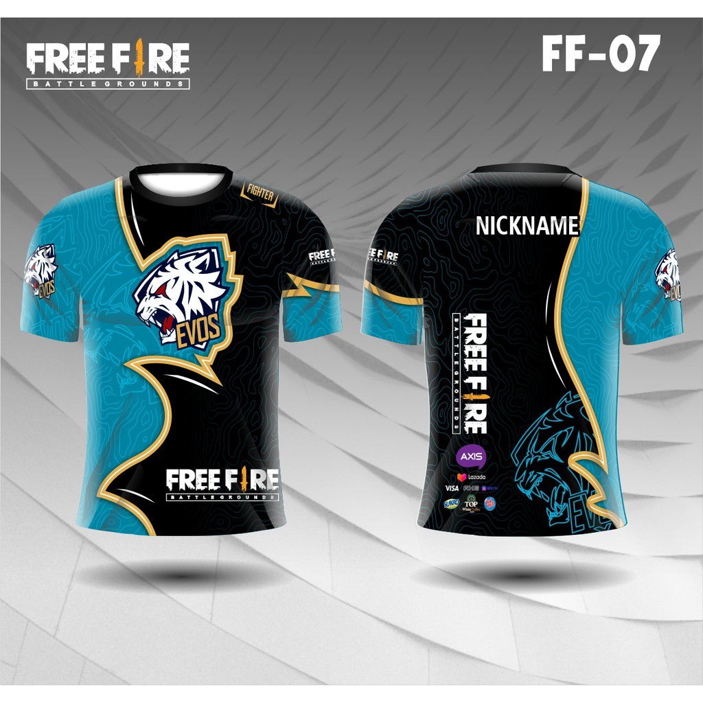 Jersey e sport free fire evos baju game kaos gamer ff S-2XL