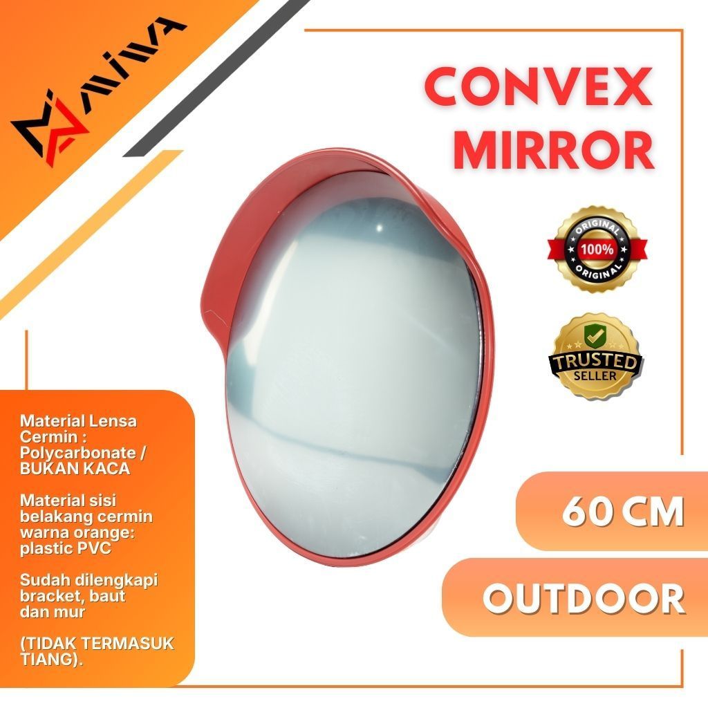 Convex Mirror / Kaca Cermin Cembung Simpang Jalan tikungan MIWA DAN GOSAVE (60CM, 80CM, 100CM, 120CM