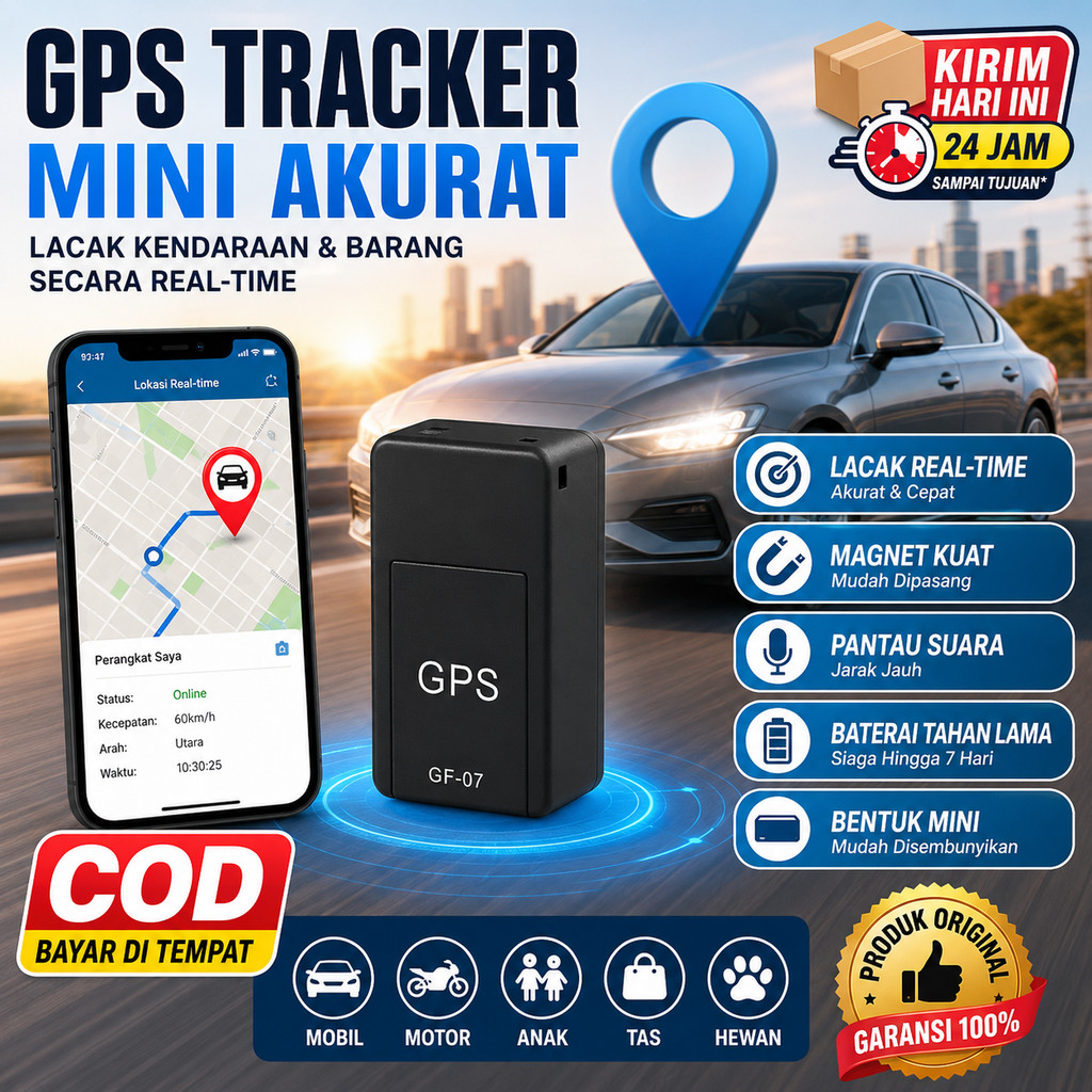COD/gps motor/gps mini/gps mobil/GPS Mobil/GPS tracker mobil/Pelacak GPS Mini GF07 Alat Perekam Loka