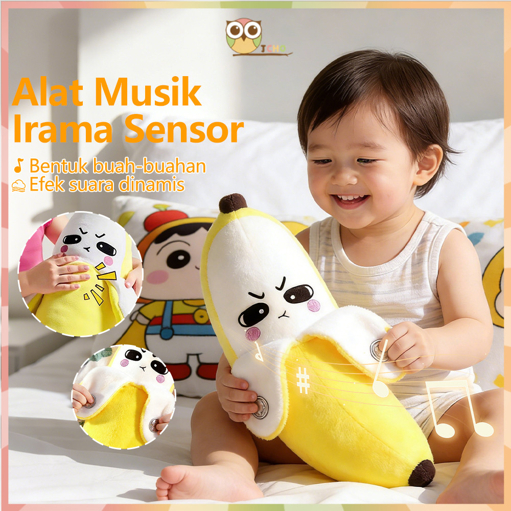 JCHO Mainan Musik Interaktif Metronom Musik Bentuk Pisang Boneka Buah Untuk Anak & Dewasa