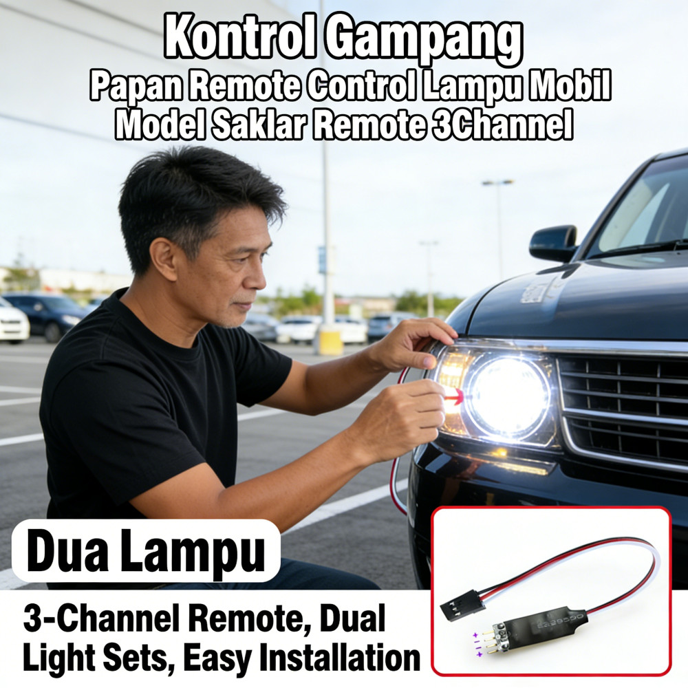 Kontrol Lampu LED Car RC Panel CH3 Headlight Module Lampu