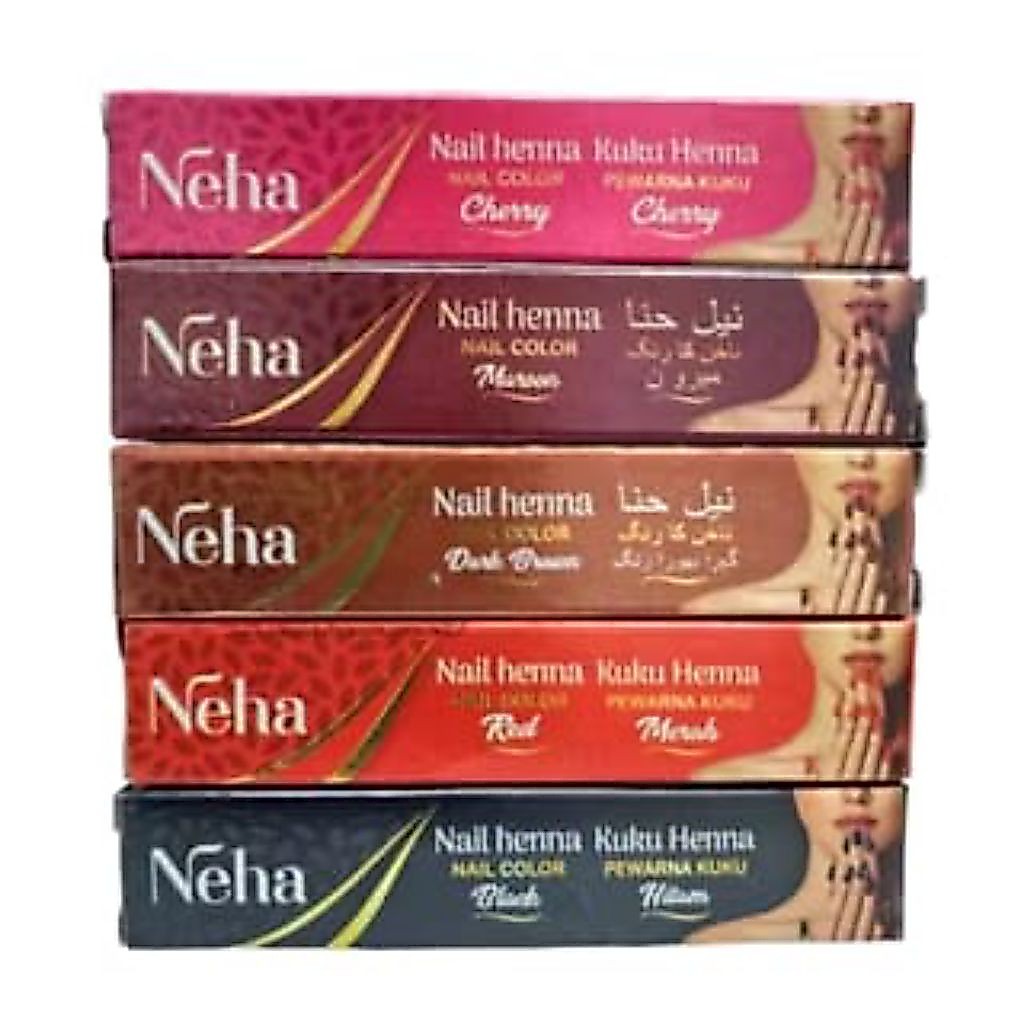 Henna NEHA BPOM Halal untuk Tangan & Kuku, Warna Maroon Merah Coklat - Pacar & Body Art.fgt