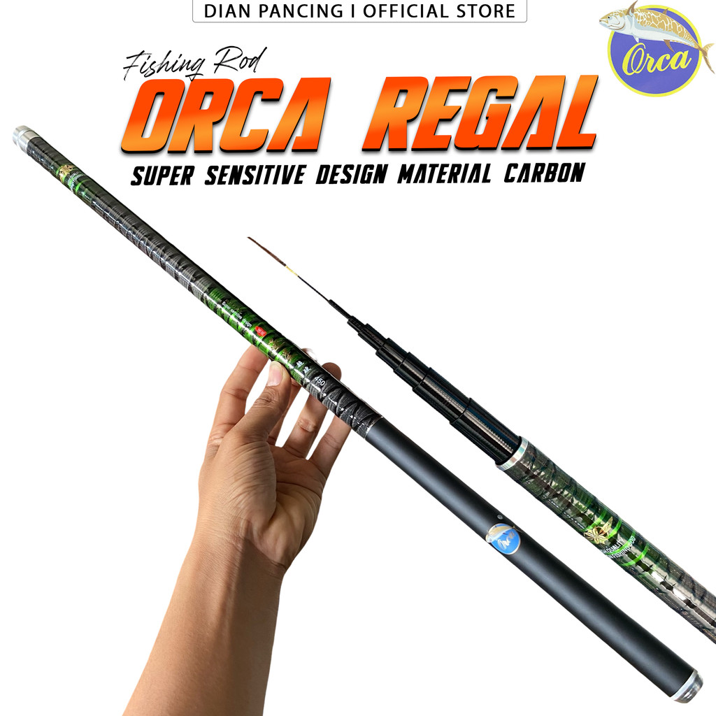 Joran pancing Tegek Orca Regal 360 450 540 kaku Kuat Carbon