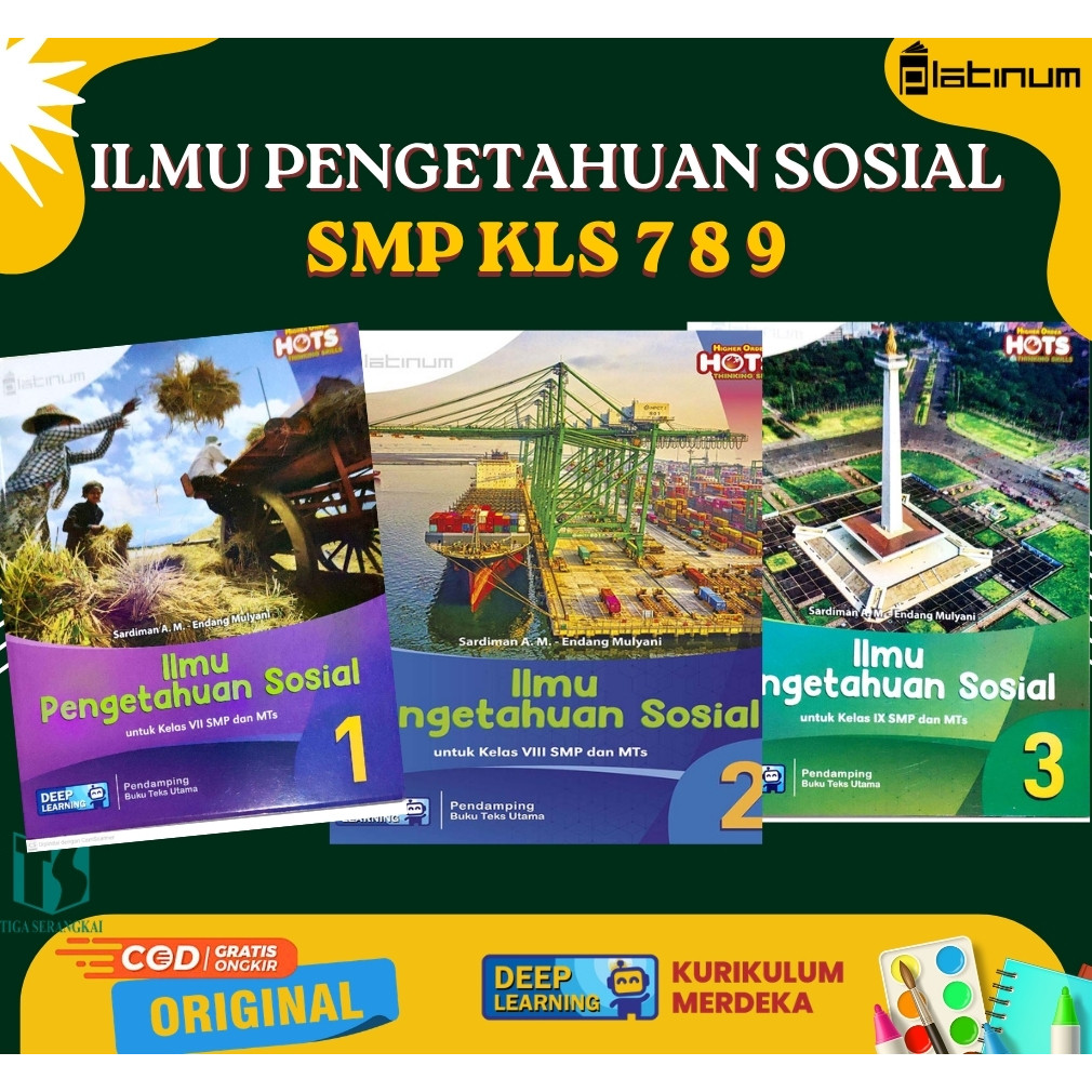 Platinum - Buku IPS kelas 7 8 9 SMP / IPS SMP / Kurikulum Deep Learning