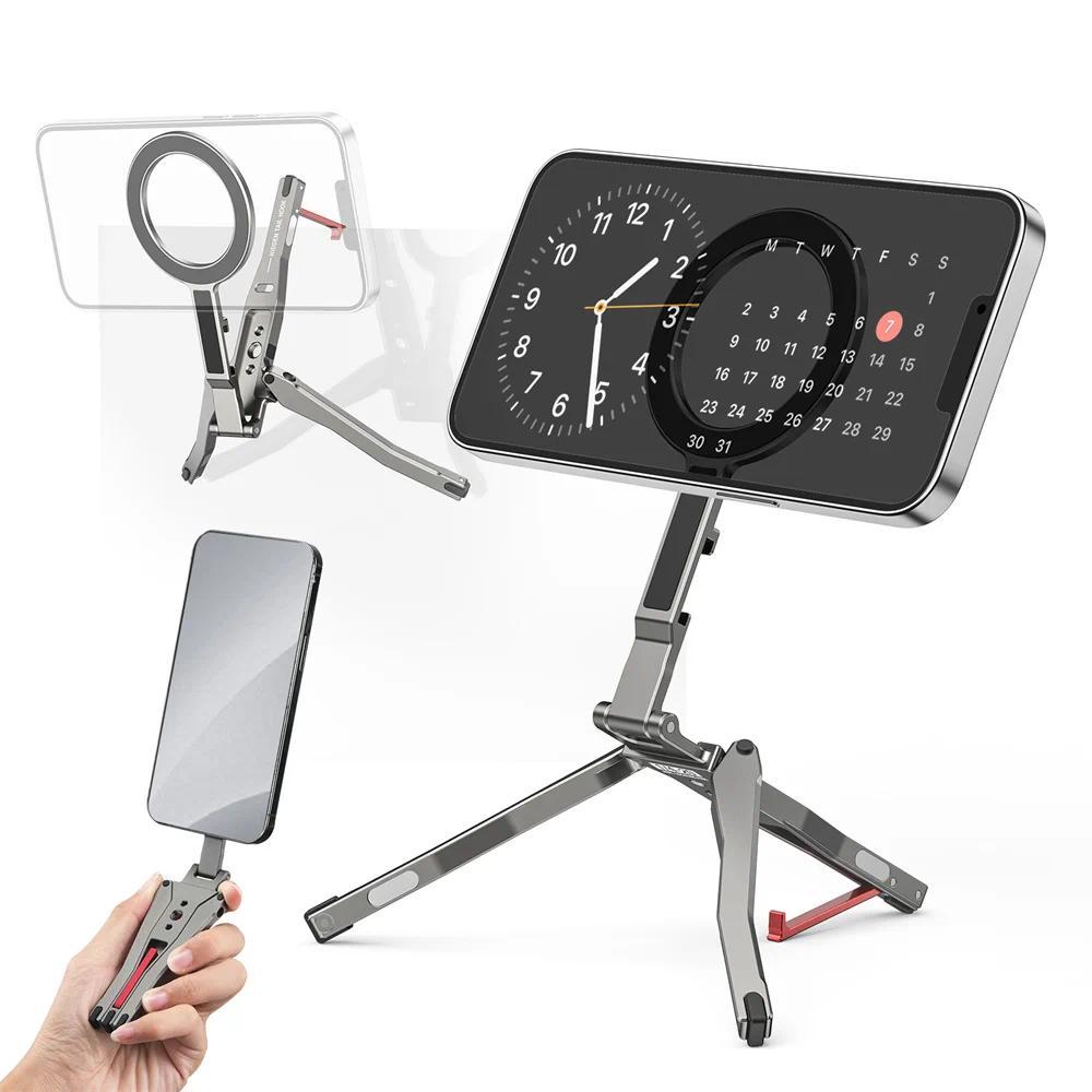 Hot Fence-Mounted Magnetic Tripod Desk Phone Stand Magnet Phone Tripod Mount for iPhone 16 15 14 13 