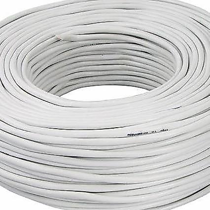 // Kabel Cctv Coaxial Rg59 + Power / Kabel Coaxial Putih Rg 59 Tebal //