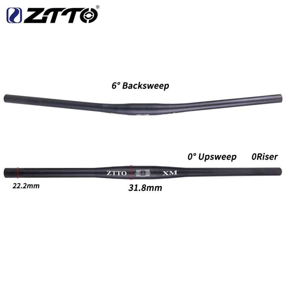 Foto Ztto Handlebar Stang flat 31.8 oversize 31.8mm x 720 780 6 degree untuk XC alumunium not carbon