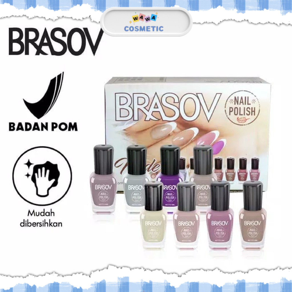 Wawa - BRASOV Kutek Cat Kuku Nude Nail Polish 8 ML l Kutek Warna Soft Nude