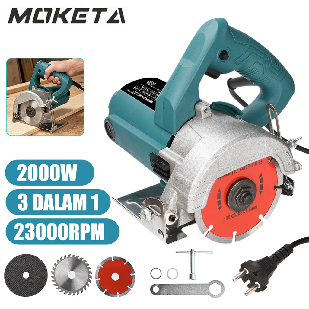 MOKETA Circular Saw Mesin 2000W Gerinda Tangan Gergaji Mesin Pemotong Kayu Super Tajam Listrik Table