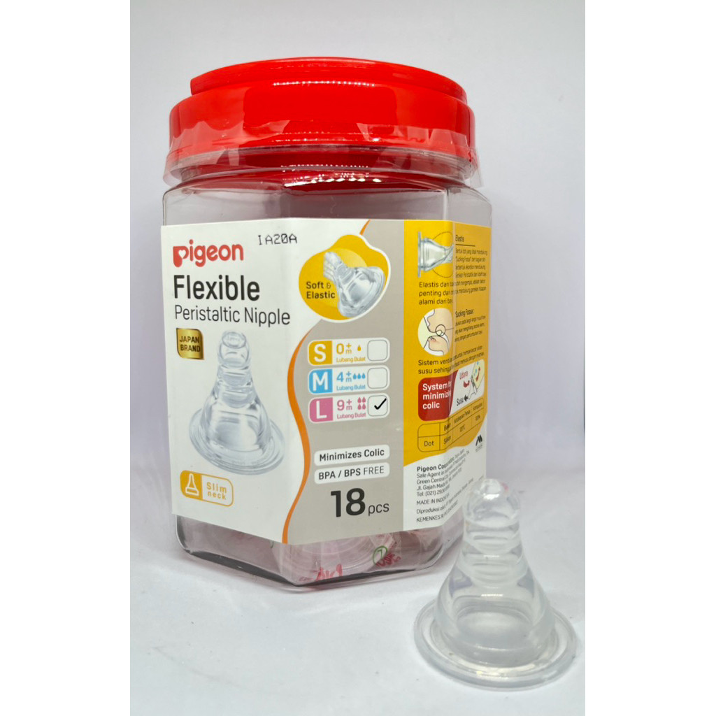 PIGEON NIPPLE PERISTALTIC SIZE M/L 1PCS / KARET DOT BAYI ECER
