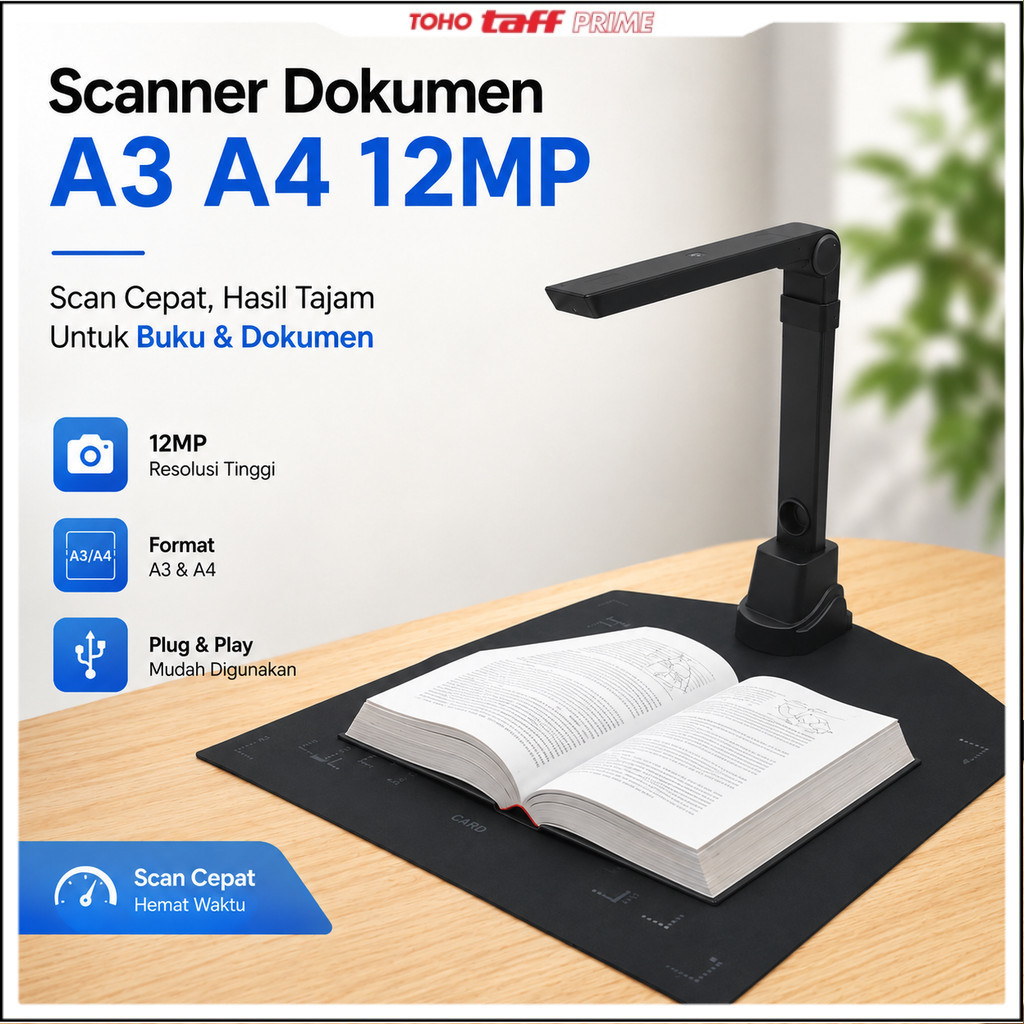 Scanner Dokumen Buku Overhead Portable Camera Scanner A3 A4 12MP - SD-2000