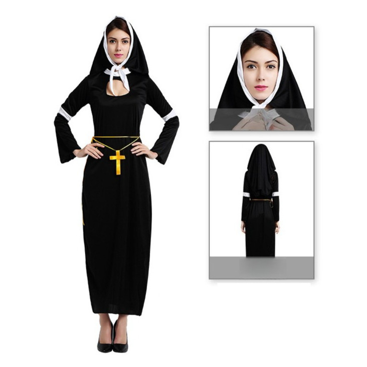 CC-76 baju cosplay wanita nun biarawati gereja kostum jepang lolita halloween party