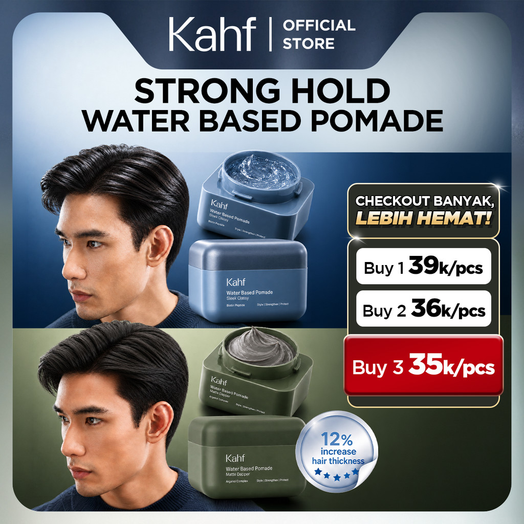 Kahf Water-based Pomade Matte Dapper & Sleek Classy 70 g - Pomade Rambut Pria - Matte Finish, Classy