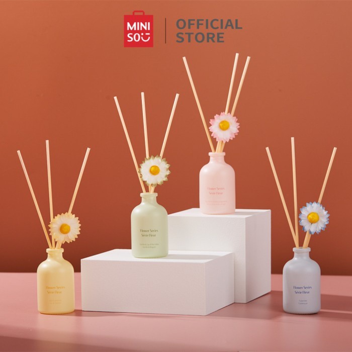 ONLINE MINISO Diffuser  Flower Series-Reed Diffuser Vanilla Diffuser Lily Jasmine Diffuser Blackberr