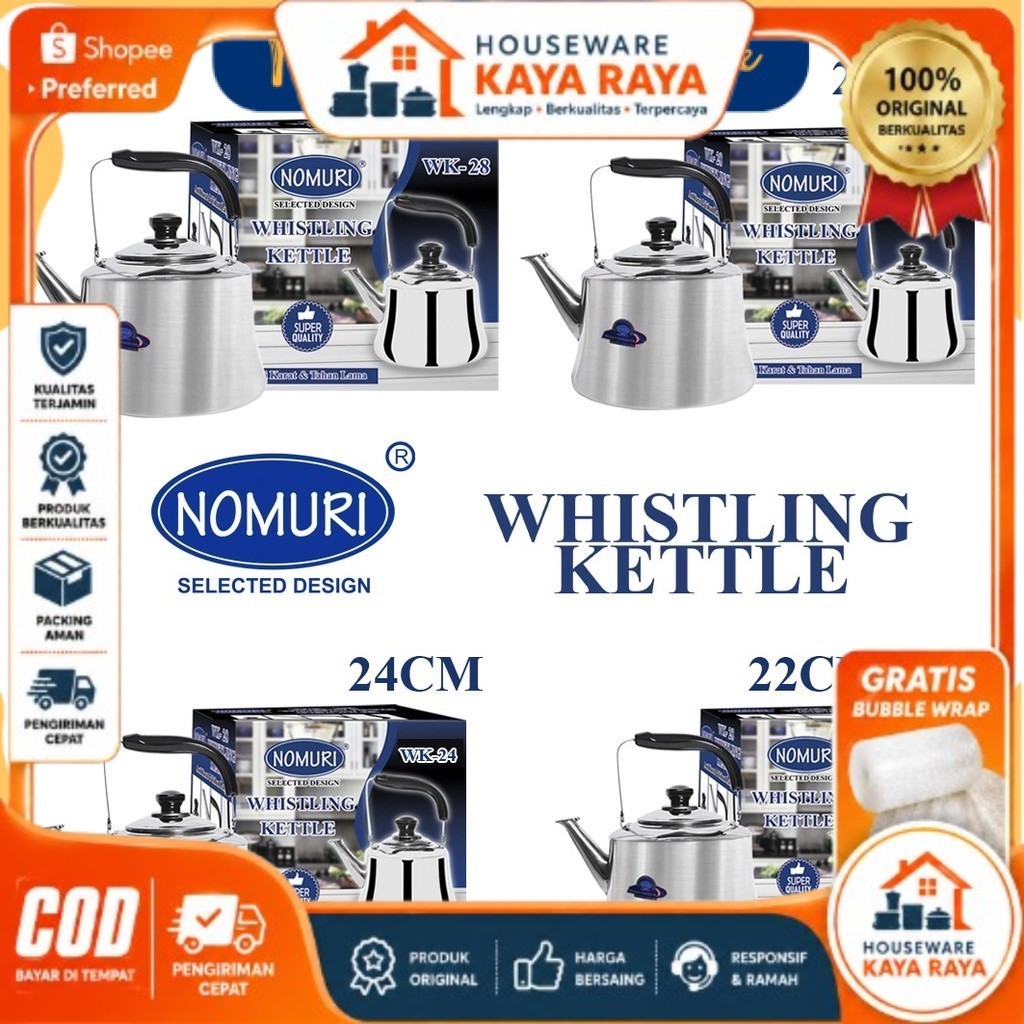 HKR - Teko Bunyi 4L 5L 6L 7L Ceret Siul WK Stainless Steel Nomuri PECAH BELAH
