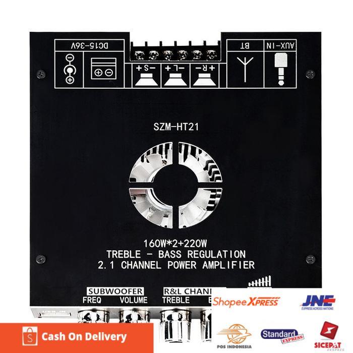 ZK-HT21_TB21 Bluetooth digital power amplifier amplifier 2.1 channel  TDA7498E subwoofer nada tinggi