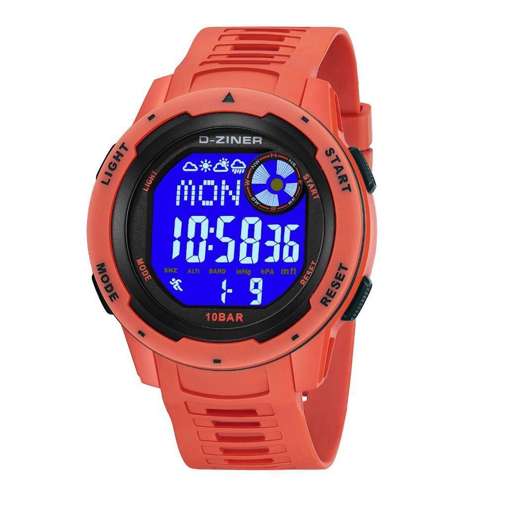 Buy 1 Get 1  Dziner Jam Tangan Pria Dziner 8351 Rubber Double Time Water Resistant 3 ATM