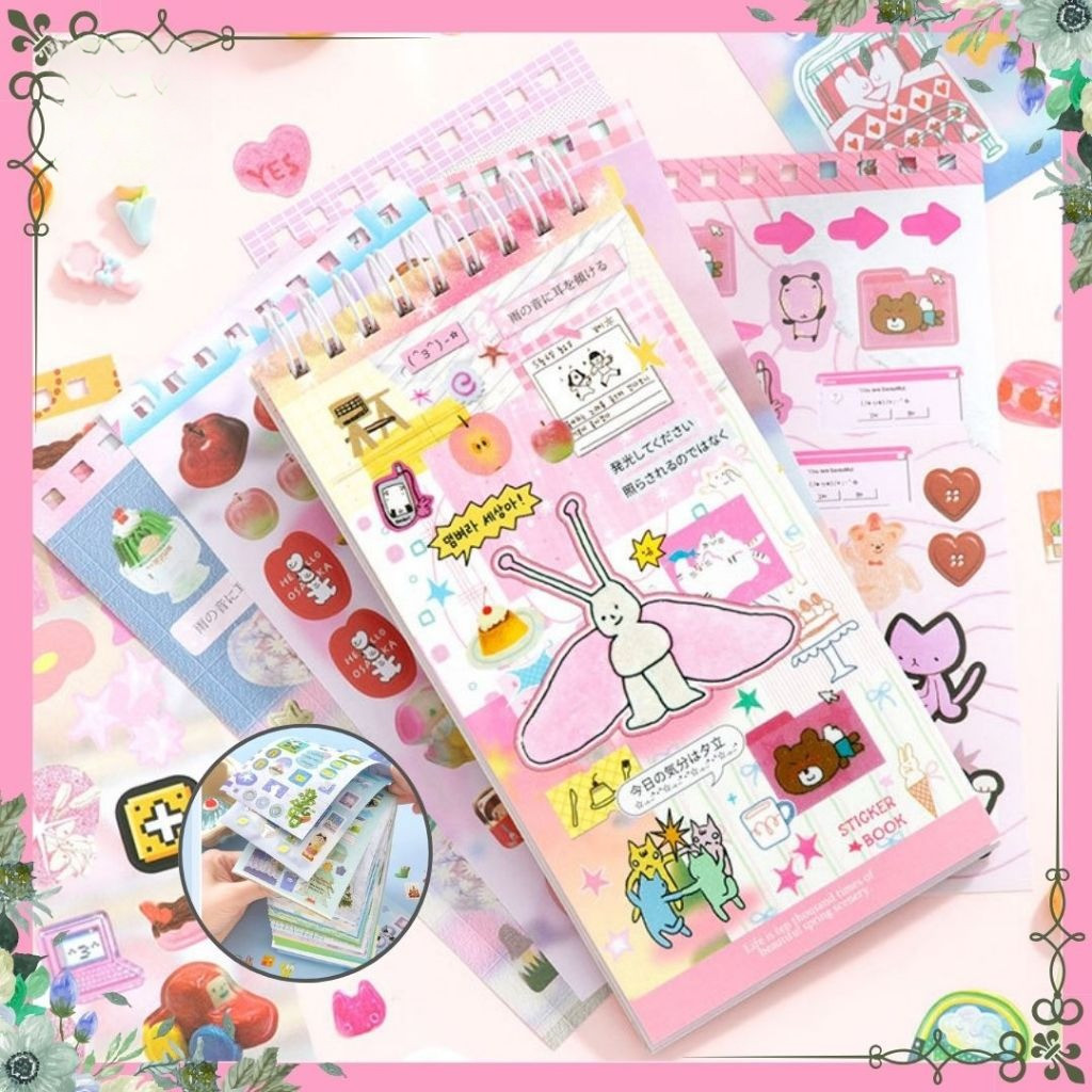 Sticker Book Binder Jurnal Jepang DIY Scrapbook Diary Desain Lucu Unik