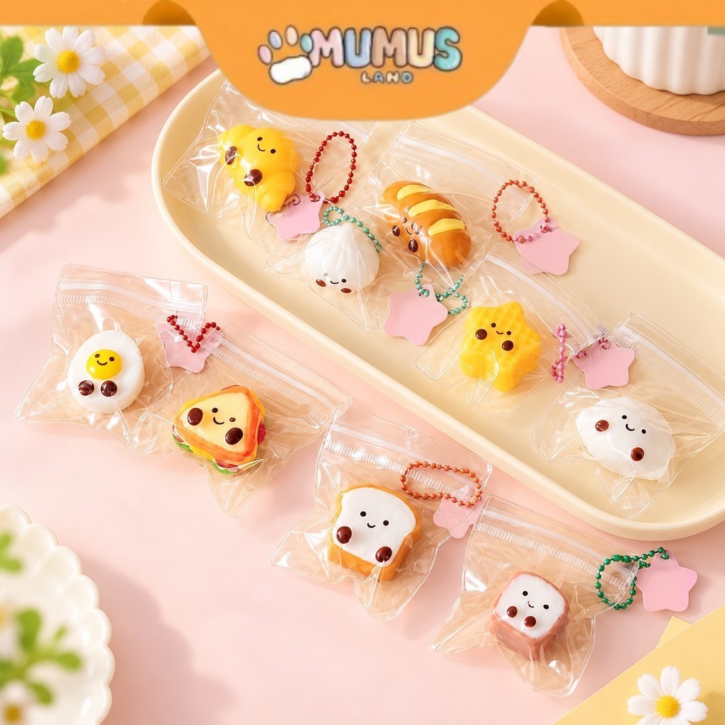 ML Gantungan Kunci Karakter Makanan Ganci Tas Squishy Mainan Anak Souvenir Koleksi Hadiah A-GK140