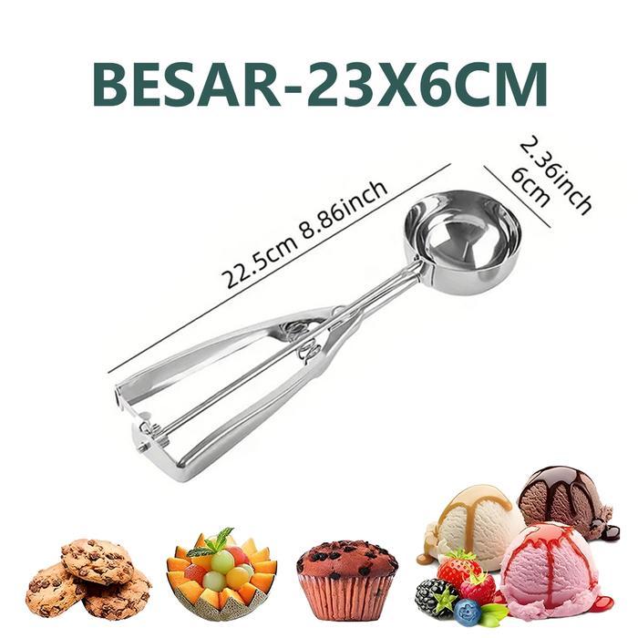 KWE Skop Eskrim Stainless Steel 6cm Ice Cream Scoop Alat Skop Es Krim Bulat Sendok Cetak Scoope Es K