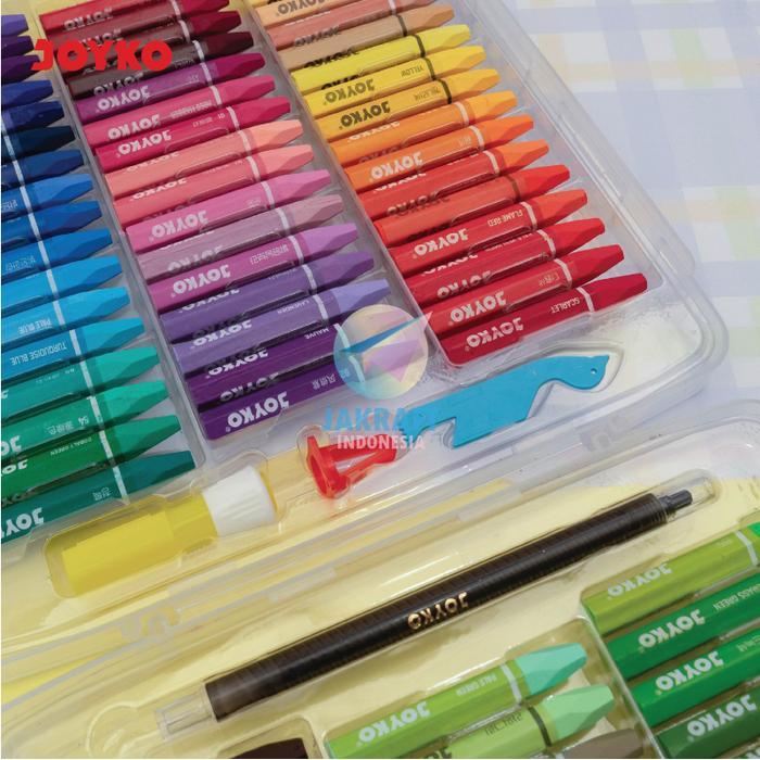 PROMO  (100 Pcs) Krayon Besar 100 Warna JOYKO OP-100S Hexagonal Oil Pastels Crayon Termasuk 6 Warna 