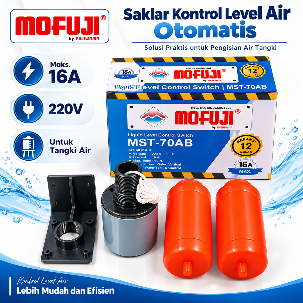 ONDA Pelampung Air Otomatis Tangki/Toren Anti Meluap/Pelampung Otomatis Toren Air Sensor Tali Respon