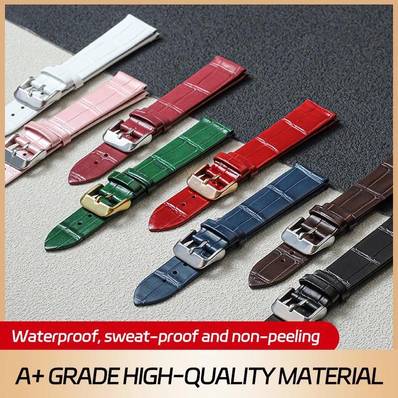 Men's Genuine Leather Watchband for Tissot Longines Casio Citizen DW Fossil Ultra-Thin Soft Cowhide 