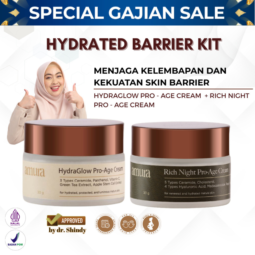 [AMURA] Amura Paket Hydrated Barrier Kit Skincare Dewasa by dr Shindy  Putri c1