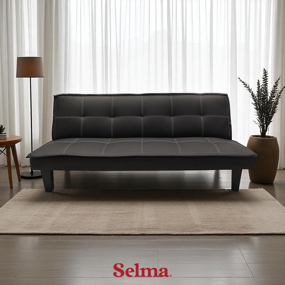 Selma Gotham Sofa Bed Kulit - Hitam Sofa Lipat Tempat Tidur Lipat Sofa Minimalis Sofa Santai