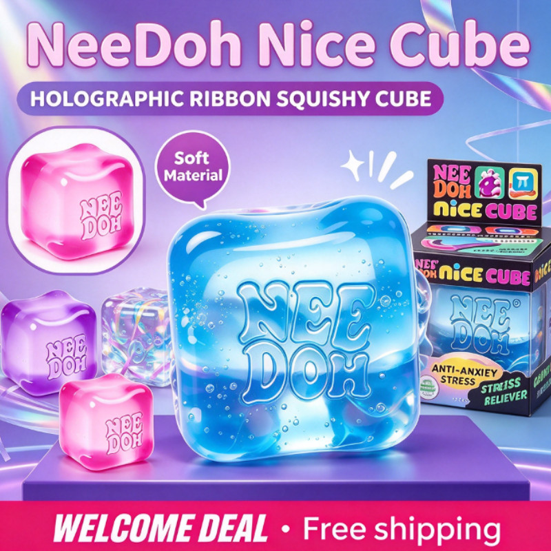 Squishy Natal Kubus Slow Rebound Bakpao Lucu, Mainan Fidget Sensori Pelepas Stres, Hadiah Pesta Anak