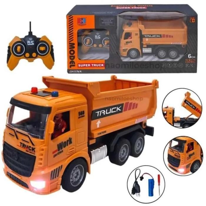 PROMO  Mainan RC Dump Truk Pasir Remote Control Musik Baterai Cas- Tidak Ada Merk - Toys Kontrol Mob