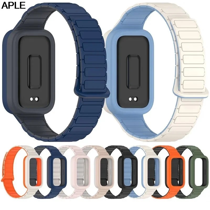 Magnetic wat straps for Xiaomi Smart Mi band 9 active Accessories Sport Silicone Bracelet pulseira c