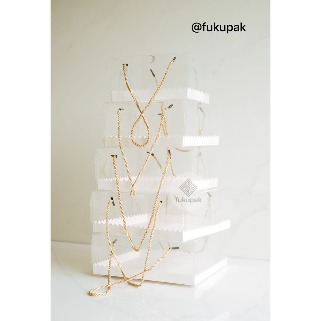 Box Mika Tali (20pcs) Kotak Transparan Mika Kue