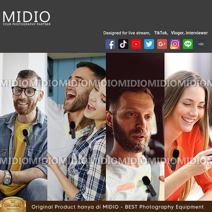 MIc Wireless Clip On Tipe M11 Mic Clip On Iphone Laphel Microphone HP - M11-TypeC