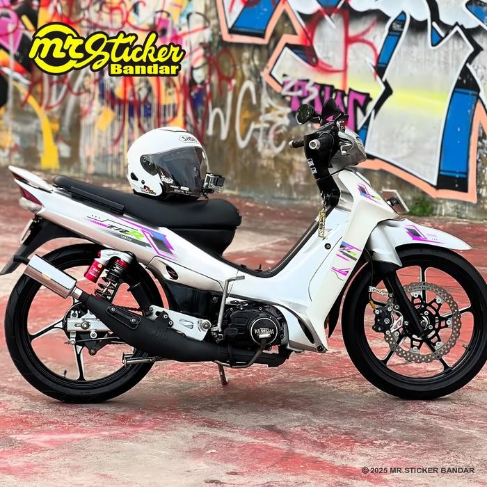 Striping Stiker Lis Fiz R Le Biru Putih Variasi D01 - magenta-blue, Transparan