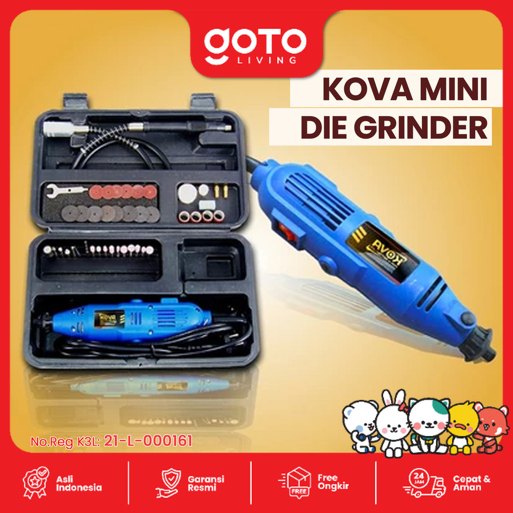 Kova X-40 Blue Mini Die Grinder Set Turner Gerinda Bor Listrik Mini