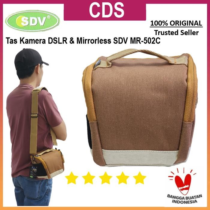 SDV Tas Kamera Mirrorless MR-502C Brown- Compatible for Sony A6000 A6600 A6700 - Fujifilm - Canon - 