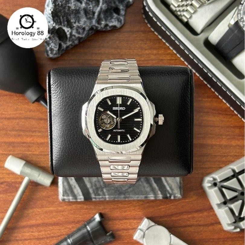 Seiko Naut Black Open Heart NH38 Automatic Special