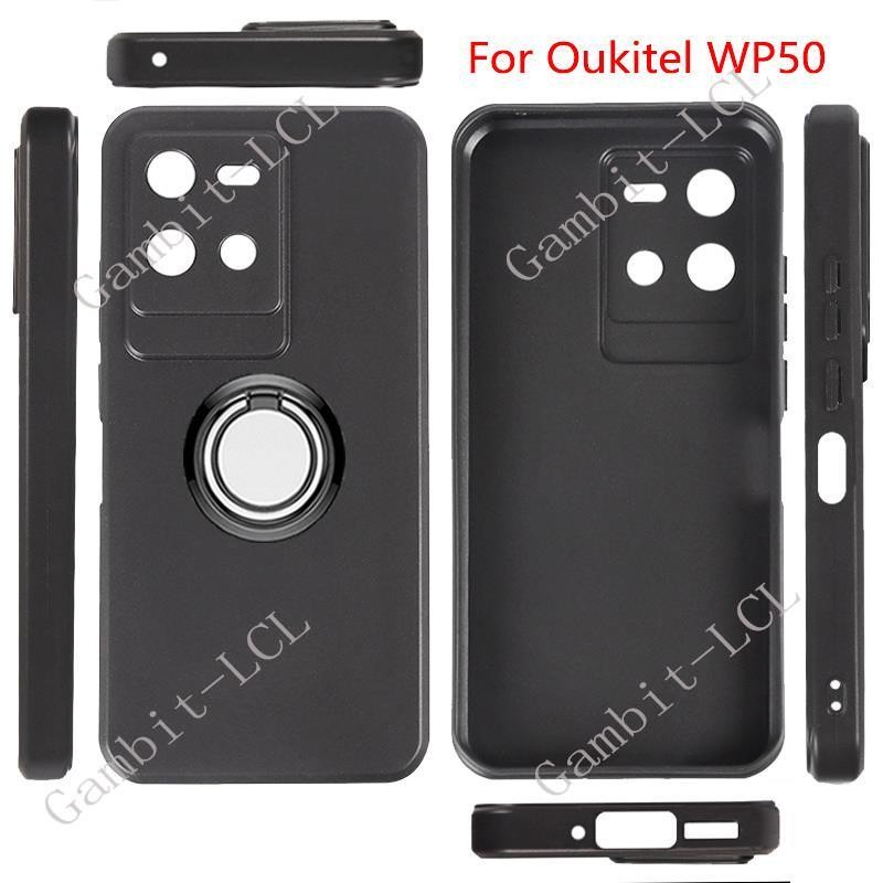 For Oukitel WP50 WP 50 OukitelWP50 6.6" 2024 Back Ring Holder Bracket Phone Case Soft Silicone TPU O