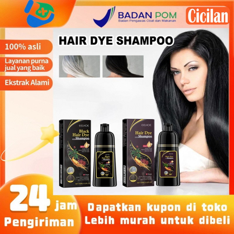 EELHOE Hair Coloring Shampoo 100ml Pewarna Rambut Sampo Shampoo Penghitam Rambut Uban Shampo Semir R