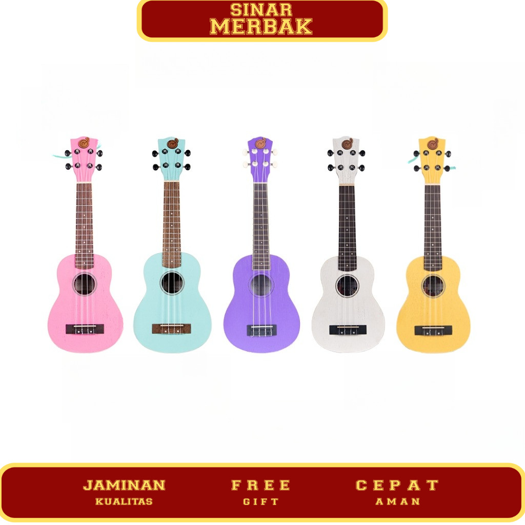 Ukulele Soprano Mandalika Original Free Tas Ukulele , Senar Ukulele , Pick , Sertifikat