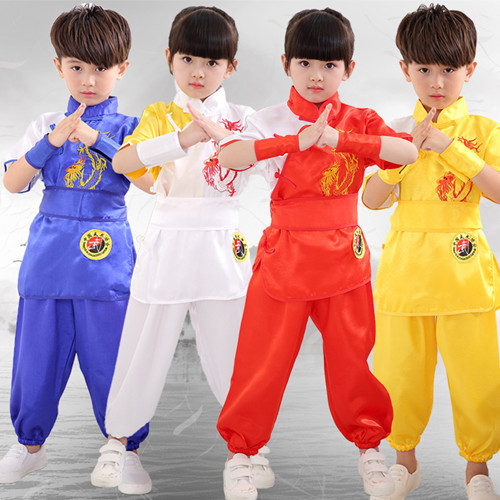 kid inese trational Wushu Costume clothing boys girls KungFu Suit Tai i Martial Art Uniform outfits 