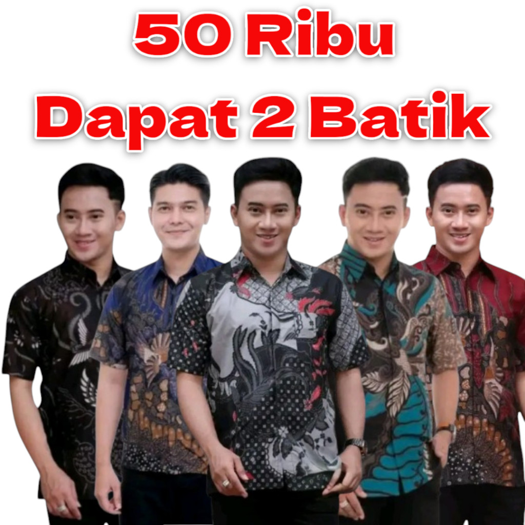 Paket Hemat 50 Ribu Dapat 2 Baju Batik // 50 Ribu Dapat 2 Kemeja Batik Lengan Pendek // Paket 50 Rib